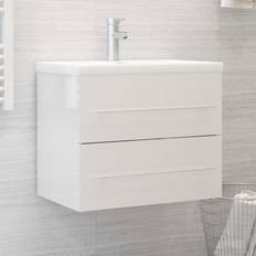 Mobiliers de Salle de Bain vidaXL Armoire D'évier Blanc Brillant 60 x 38.5 x 48 cm