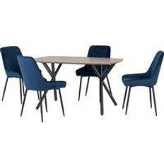 Blue Dining Sets SECONIQUE Sapphire Blue Velvet Athens Dining Set 2pcs