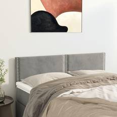 Sängar & Madrasser vidaXL Huvudgavlar 2 st Ljusgrå 72x5x78/88 cm Sammet Sänggavel
