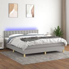 160cm Lits vidaXL Matelas Et LED Rembourré Lit Double 160x200 cm Lit Continental