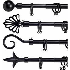 Barras de Cortina Gift Decor Barra Para Cortinas Extensible Negro Hierro 5 x 178 x 5 cm (8 Unidades)