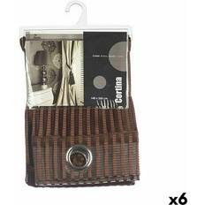 Curtains & Accessories Gift Decor Brown Curtain Set 140 x 260 cm 6 Units