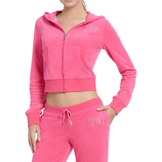 Juicy Couture Tonal Towel Terry Zip-Up Hoodie - Passion Pink