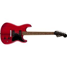 Transparent Electric Guitars Squier Paranormal Strat-O-Sonic Laurel Fingerboard Electric Guitar Crimson Red Transparent