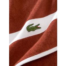 Orange Bath Towels Lacoste Multicoloured Logo-embroidered Organic-cotton Bath Towel Orange