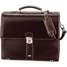 Bruin - Leer Aktetassen Alassio Monaco Briefcase 15" - Dark Brown