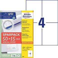 AVERY Zweckform Universaletiketter Med Ultragrip 105x148mm Hvid