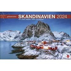 Heye Skandinavien Globetrotter Kalender 2024 Stille Wasser Rote Holzhäuser XL