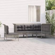 Rotin Synthétique Ensembles de Salon d'Extérieur vidaXL Jardin Avec Coussins 5 pcs de Meubles de Terrasse Canapé de Patio Moderne Ensemble de Salon d'Extérieur