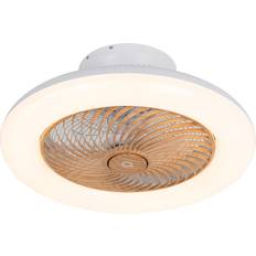 QAZQA Loftventilatorer QAZQA Loftsventilator Træ Inkl LED Med Fjernbetjening