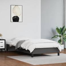 vidaXL 100x200 cm Kunstlæder Grå Sengeramme