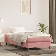 Pink Rammesenge vidaXL Kontinentalseng Med Madras 80x200 cm Fløjl Lyserød Rammeseng