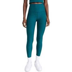 UV Protection Tights Beyond Yoga Spacedye Caught In The Midi High Waisted Legging - Deep Sea Heather