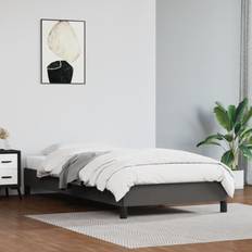 vidaXL 90x190 cm Kunstlæder Grå Sengeramme