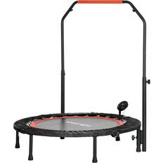 Sportnow Mini-Trampolin LCD-Monitor 102 cm Fitness-Trampolin mit 4-Fach Höhenverstellbarer Haltegriff bis 100 kg