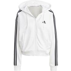 Adidas Femme Pulls Adidas Essentials 3-Stripes French Terry Bomber Full Zip Hoodie - Black/White