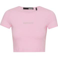 ROTATE Birger Christensen Cropped Logo T-shirt - Orchid Pink