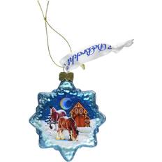 DesignoCracy Santa Horse Mercury Glass Christmas Tree Ornament