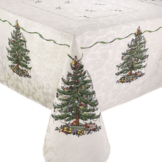 Spode Christmas Tree Ivory/Green 60x144 Tablecloth White