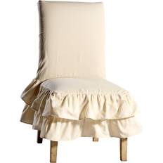 Loose Chair Covers Classic Slipcovers Cotton Tiered Ruffled Loose Chair Cover Red