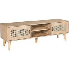 Rattan Benches Beliani PARTON TV Bench 140x45cm