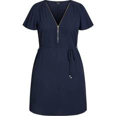 City Chic Sweet Fling Dress - Navy