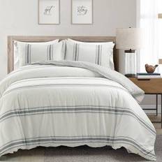 Lush Decor Farmhouse Duvet Cover Gray (228.6x228.6)