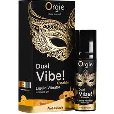 Bescherming en Assistentie Orgie Dual Vibe! Liquid Vibrator Pina Colada 15 ml