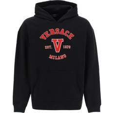 Versace Men Sweaters Versace Black Varsity Hoodie