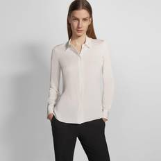 Theory Women Shirts Theory Classic Fitted Shirt - Ivory