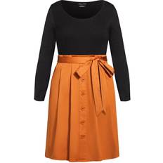 City Chic Uptown Dress - Deep Caramel