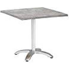 Hormigón Mesas de Comedor Exterior BEST Freizeitmöbel Klapptisch Maestro 80x80 cm Eckig Silber/Beton