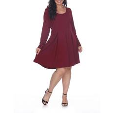 White Mark Jenara Dress Plus Size - Burgundy