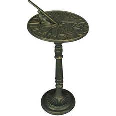 Green Fire Pits & Fire Baskets Zeckos Green Cast Iron Dragonfly Sundial Garden