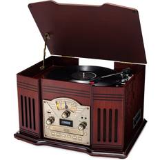 Turntables Clearclick all-in-one turntable w/ record player cd cassette radio cd aux usb bt