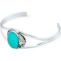 Smycken Bling Jewelry Natural Leaf American Indian Southwest Navajo Style Flower Round Cabochon Statement - Turquoise