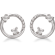 Støvring Design Circle Rodinerat Silver Stiftörhängen Med Zirconia 10148518