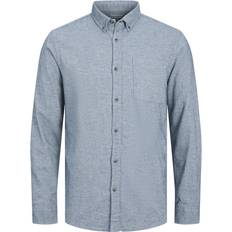 Denim/Jeansstoff - Herren Hemden Jack & Jones JJECLASSIC MELANGE SHIRT LS SN herren Hemdbluse Blau