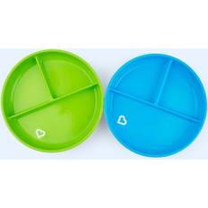 Plates & Bowls Munchkin Stay Put Divided Plates, Blue/Green