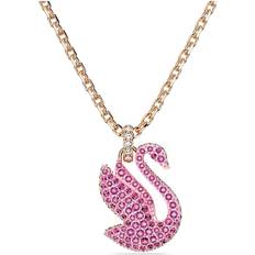 Swarovski Iconic Swan Pendant Medium Necklace - Rose Gold/Pink/Transparent