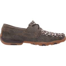 Synthetic - Women Boat Shoes Twisted X Driving Moc - Distressed/Leopard