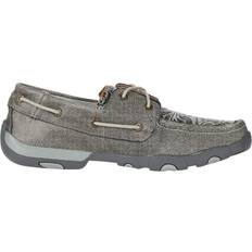 Gray - Women Boat Shoes Twisted X Driving Moc - Grey/Multi