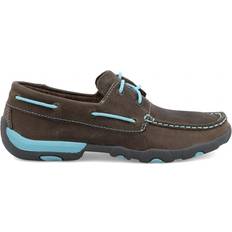 Synthetic - Women Boat Shoes Twisted X Driving Moc - Grey/Light Blue