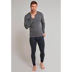 Schiesser Long Johns with Fly - Fine Rib Melange