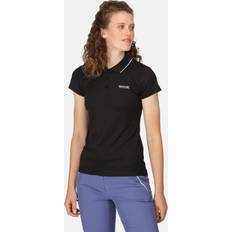 Regatta Polo Shirts Regatta Women's Womens Maverick V Quick Drying Wicking Polo Shirt Black