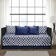 Cotton Loose Covers Lush Decor Edward Trellis Loose Sofa Cover Blue (190.5x99.1cm)