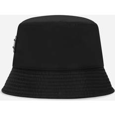 Dolce & Gabbana Hoeden Dolce & Gabbana Nylon Bucket Hat With Branded Plate Black