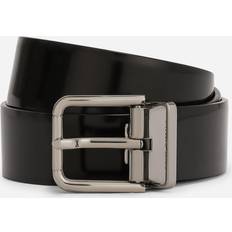 Dolce & Gabbana Man Riemen Dolce & Gabbana Brushed Calfskin Belt Black Leather