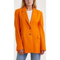 Orange - Women Blazers Frame Oversized Raw Edge Blazer