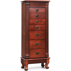 Jewelry Storage on sale Costway Cabinet Jewellery Storage Chest Armoire - Brown